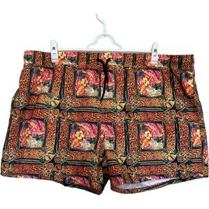ASOS DESIGN Animal Tropical Floral Print Mesh Inside Swim Trunks Size 42-44
